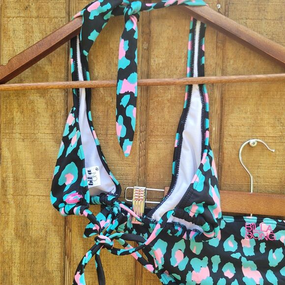 Billabong 2 Piece Triangle Top Tie Side Bottoms Bikini Swimsuit Womens Size M - Picture 9 of 11